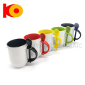 Cheap price Custom blank coated ceramic cup with spoon